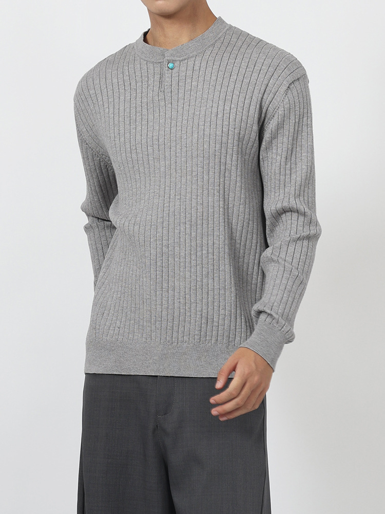 Lujo ligero nuevo estilo viejo estilo de dinero Henry cuello camiseta de punto hombre moda alta sensación polo camiseta camiseta superior camiseta para hombre