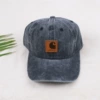 Leather Label Carhartt Washed Baseball Cap-Black