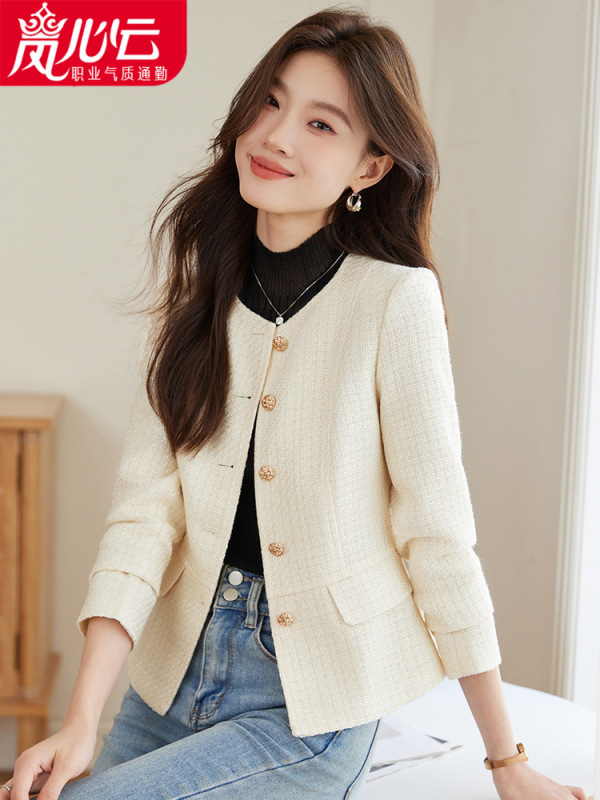 粉色秋季休闲女小香风女士长外套女气质新款黑高级感早春宽松6915|undefined