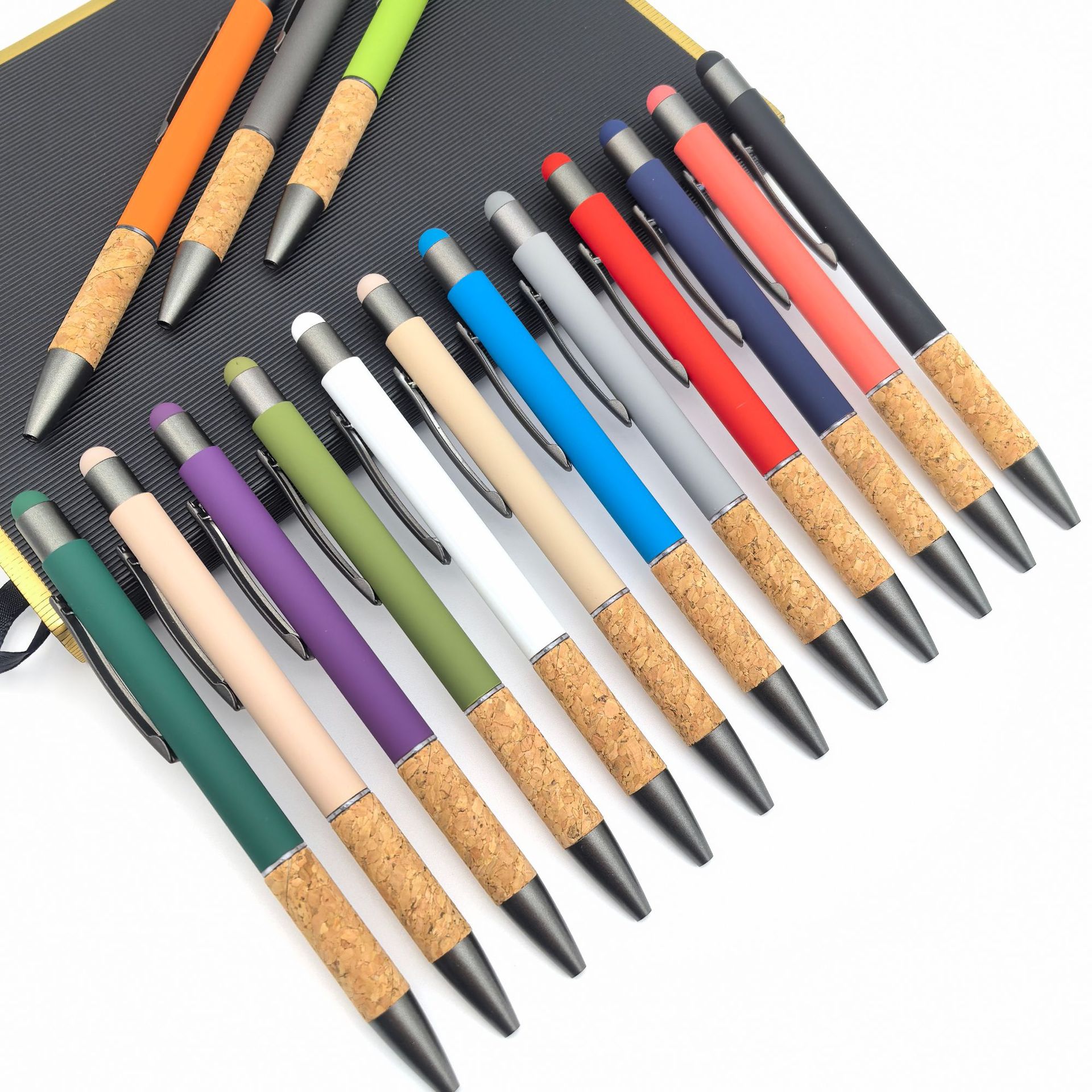 Bolígrafo de metal de color transfronterizo logotipo personalizado bolígrafo de publicidad de metal de corcho empuñado bolígrafo de regalo