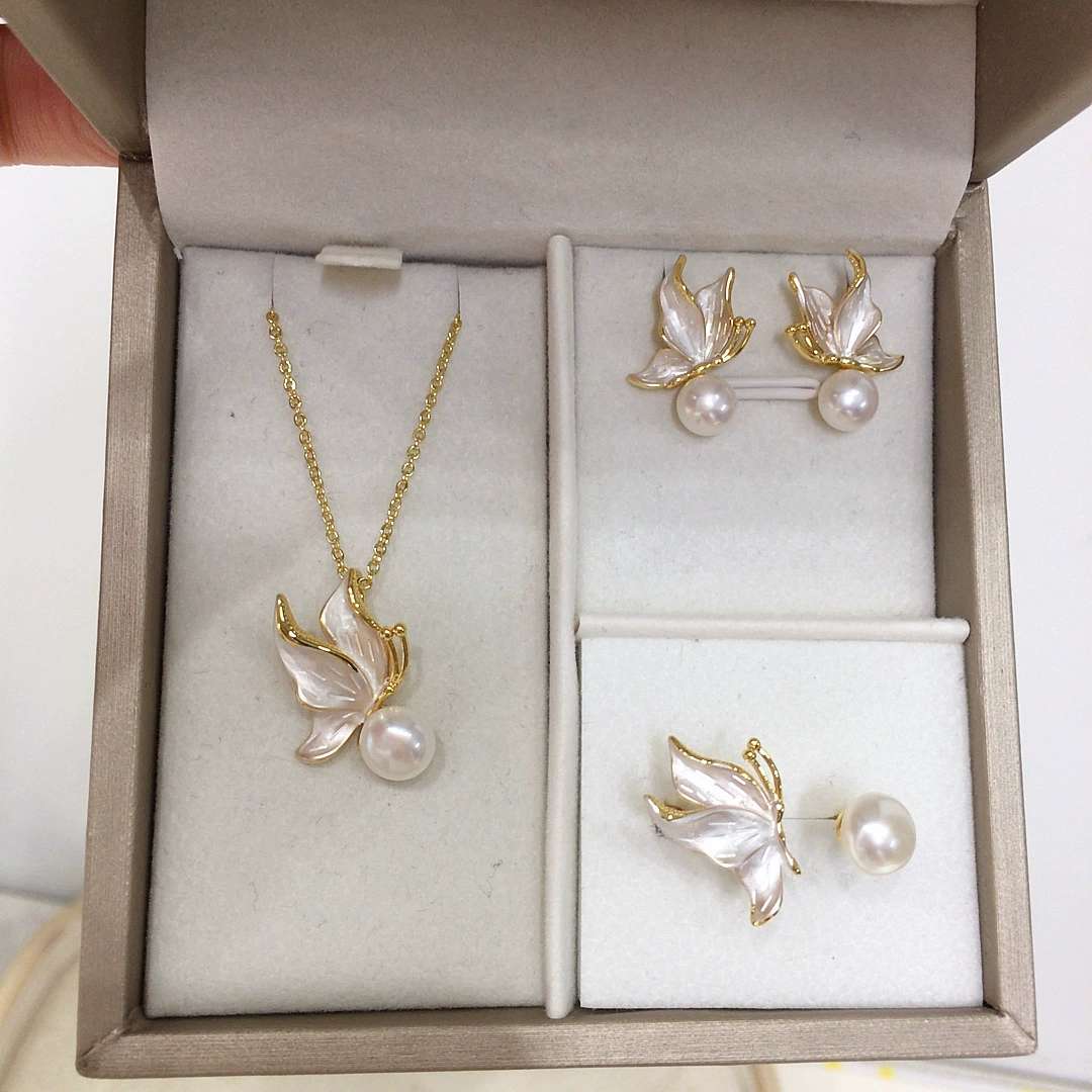 Zhuji натуральный пресноводный жемчуг костюм женский матовый жемчуг