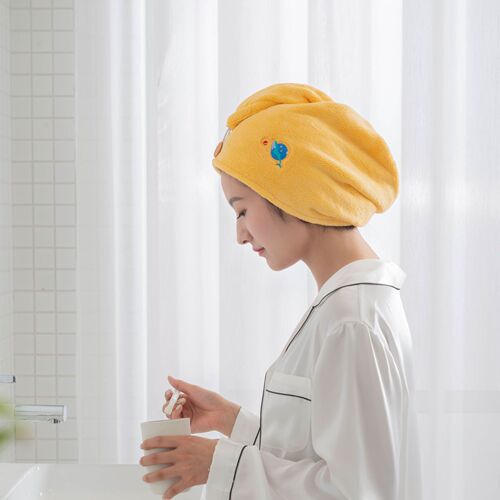 Coral velvet dry hair cap household quick-drying super absorbent turban does not hurt hair thickened bathroom shampoo bag turban for women