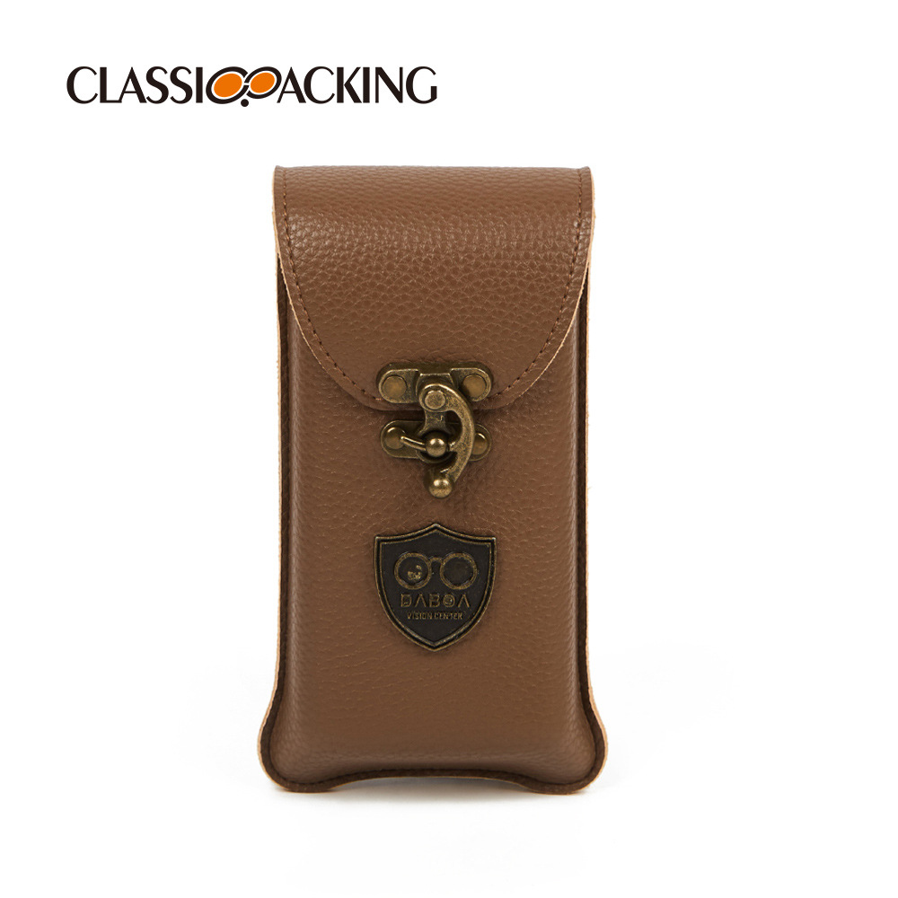 Caja de gafas de diseño original de fábrica patrón de Litchi PU material marco gafas de sol caja de almacenamiento logotipo imprimible