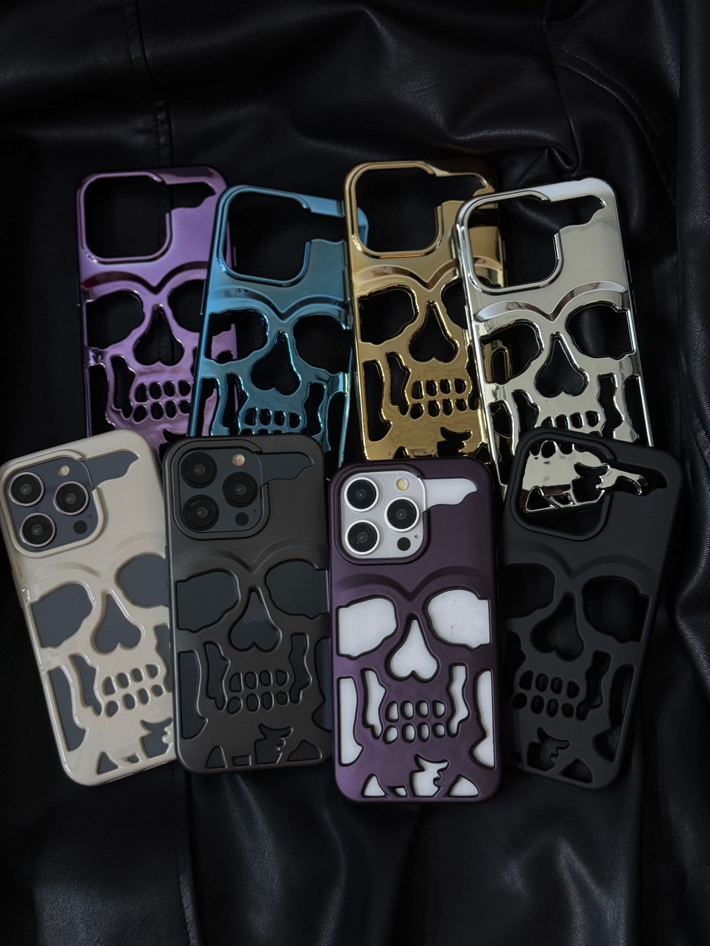 Skull Phone Case For Iphone 16 Pro And 17 Max Matte Purple_voghion.com