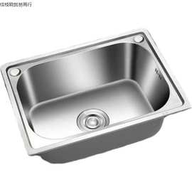 大单厨房洗菜盆304不锈钢一体水加厚家用单菜盆洗碗池水池