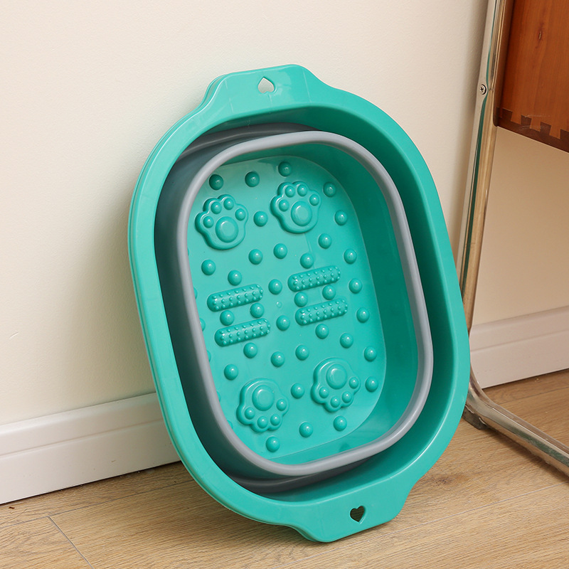 Nuevo Cubo de baño de pies plegable Cubo de baño de pies portátil Cubo de baño de pies masaje doméstico bañera de pies de plástico en stock al por mayor
