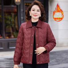 批发加绒羽绒棉服妈妈装2025新款中年女装冬装时尚翻领棉袄上衣女