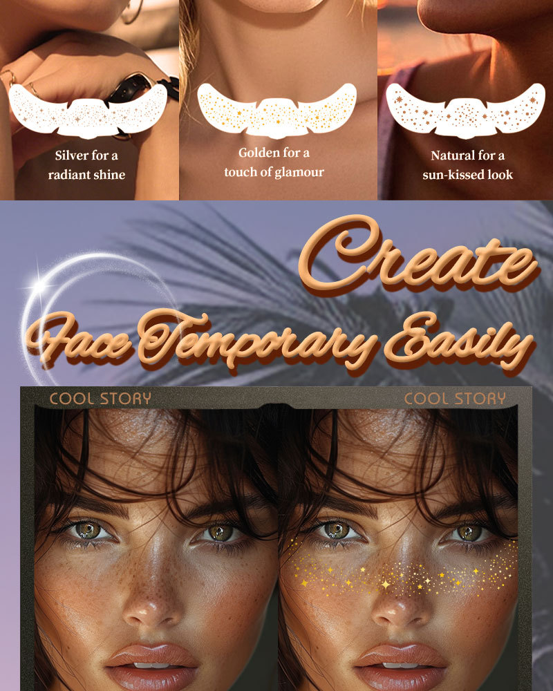 19g Weight Freckle Patch Event & Party Supplies 1 Set Quantity Party Occasion Paper Material Star Pattern Star Paper Tattoos & Body Art 1 Set 3