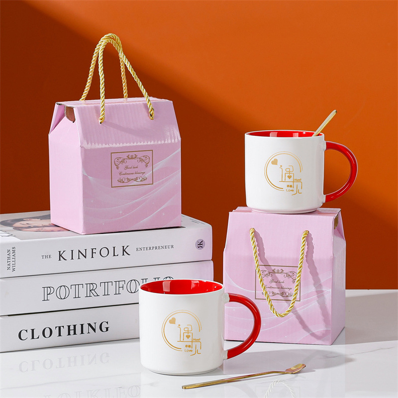 Taza de cerámica creativa taza de café de dibujos animados abre un pequeño evento de regalo publicitario taza de agua LOGO