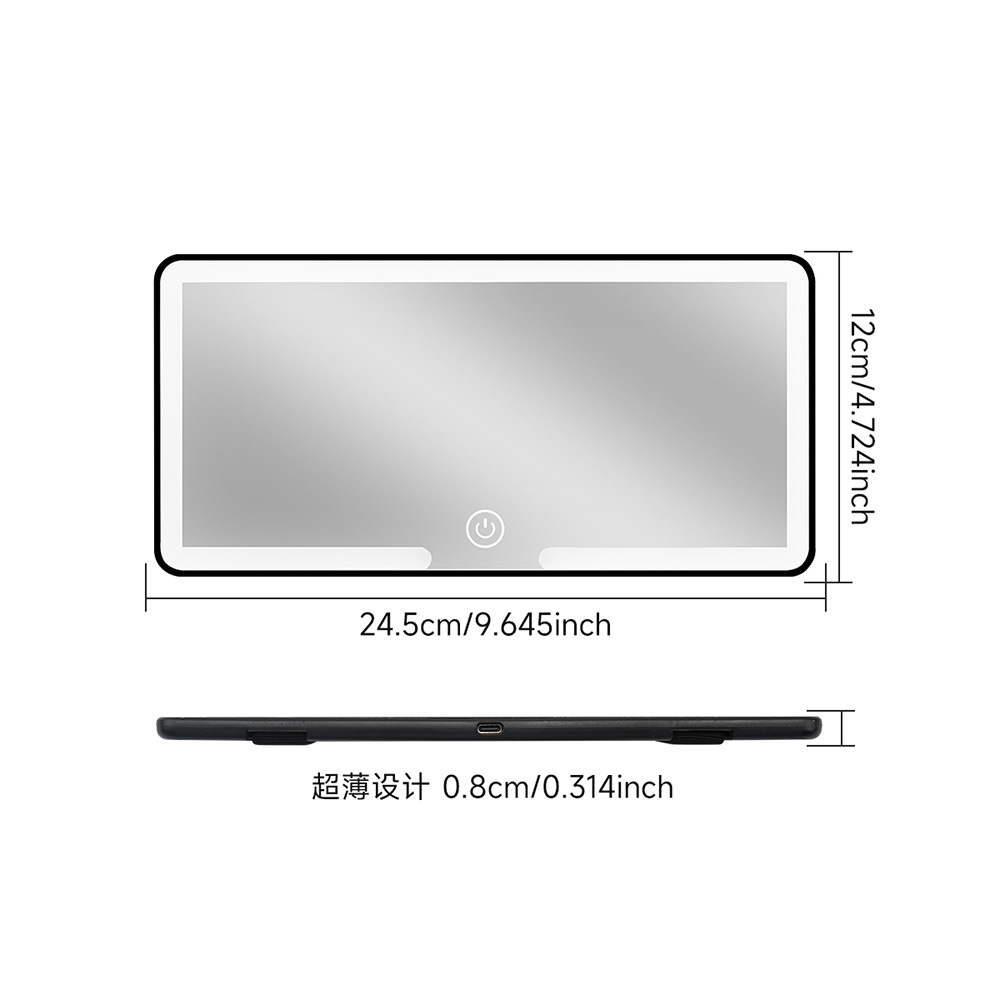 Source Factory Supplies Car Sunshade Vanity Mirror Led Fill Light High-Definition Mirror Three-Speed Dimming Car Mirror