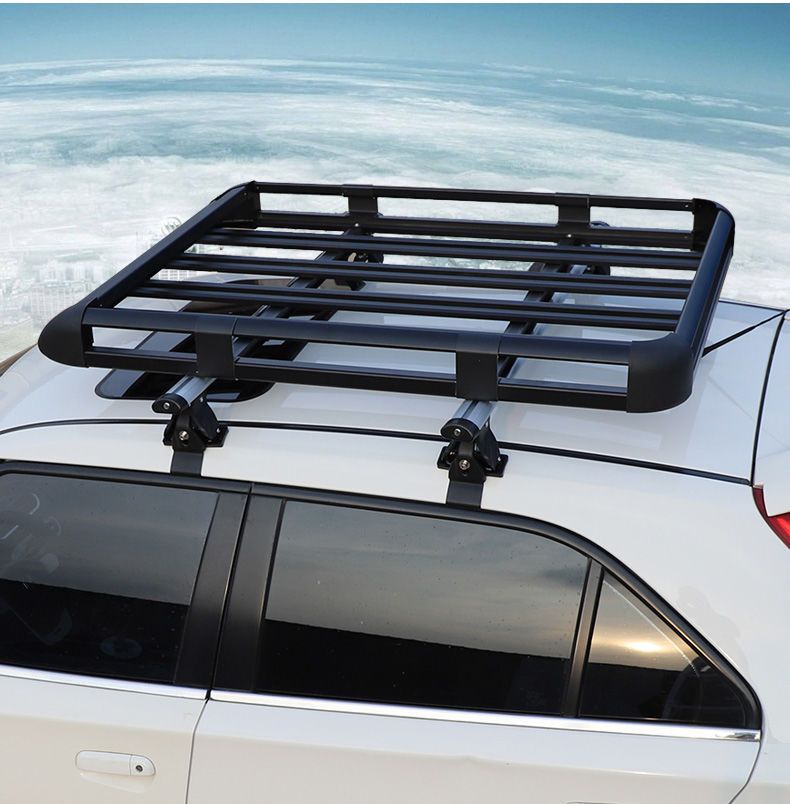 Car roof luggage rack crossbar non-perforated luggage frame roof load light top shelf aluminum alloy travel rack basket