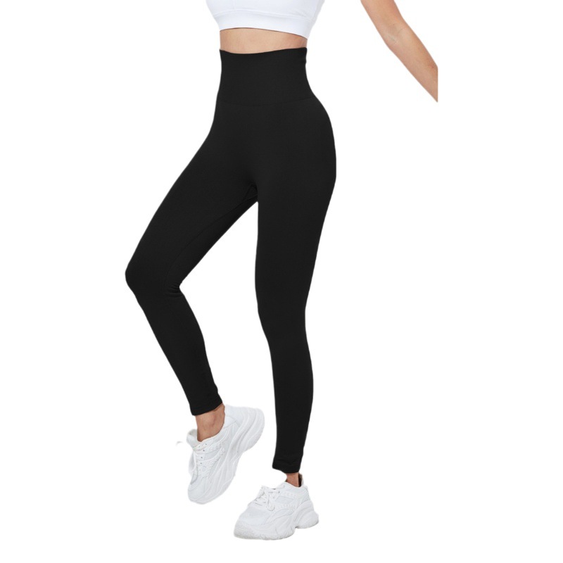 Pantalones de yoga europeos y americanos sin costuras transfronterizas pantalones de fitness deportivos de levantamiento de cadera apretados de mujer ropa de Yoga de melocotón de cintura alta lisa