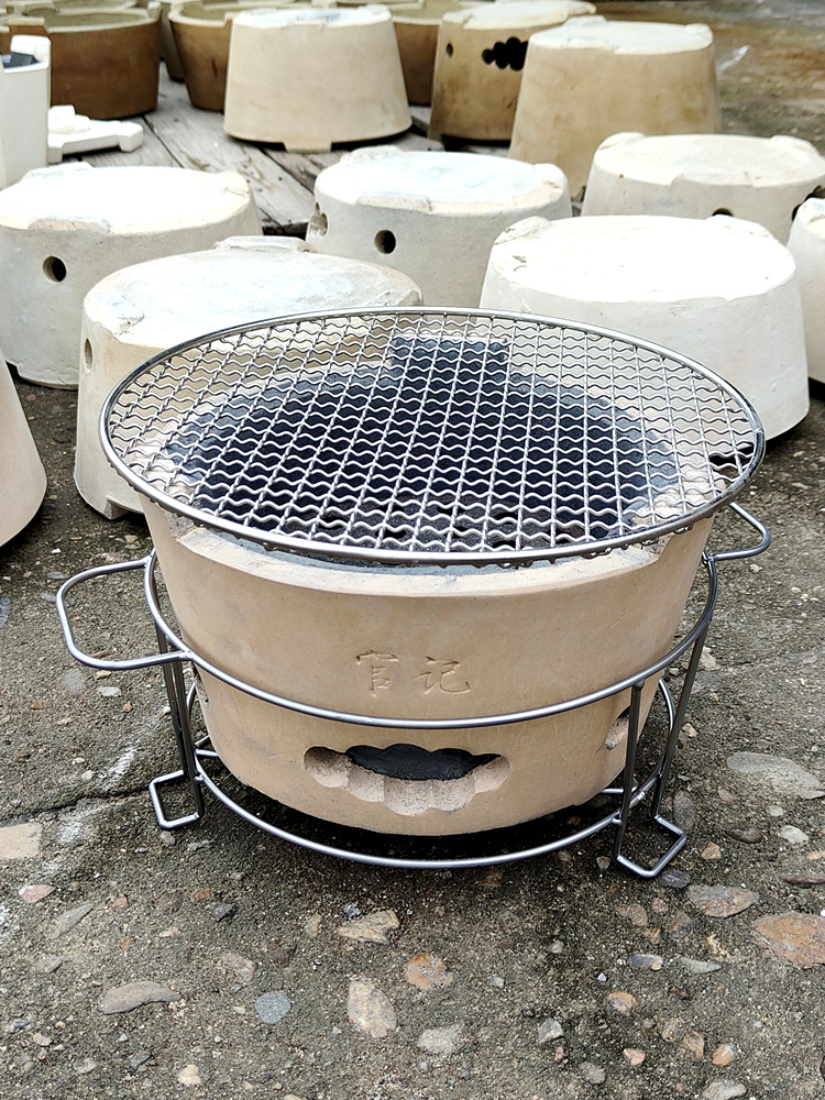 ♔ Hong Kong-Style Charcoal Grill, Indoor Carbon Stove for Home and Commercial Use, Traditional Clay Red Mud Stove for Soup and Barbecue