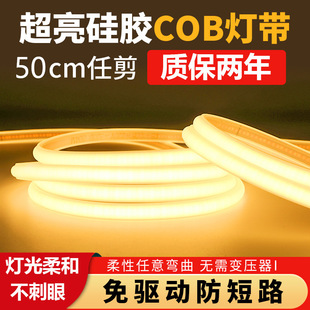 Led Light Strip Outdoor Waterproof High Voltage 220V Lighting Cob Double Row Ceiling Soft Light Strip Side Light Source Outdoor Commercial