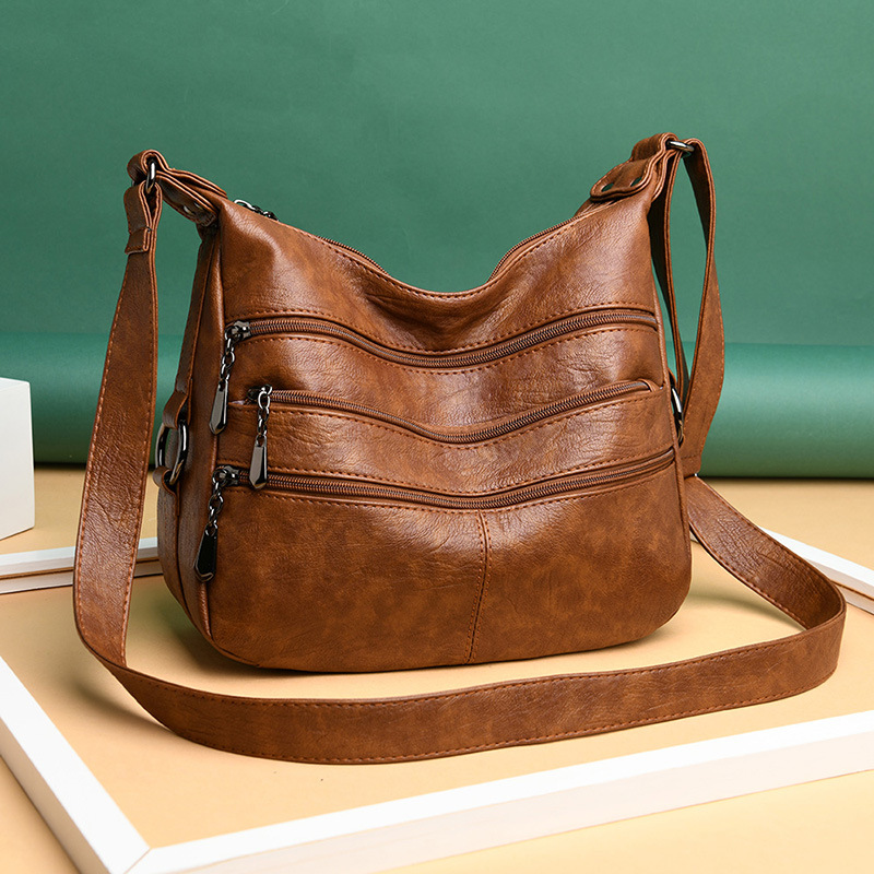 Women's Bags 2025 New Fashion Women's Bags Middle-Aged Mother Bags Large Capacity Soft Leather Versatile Women's Shoulder Crossbody Bags