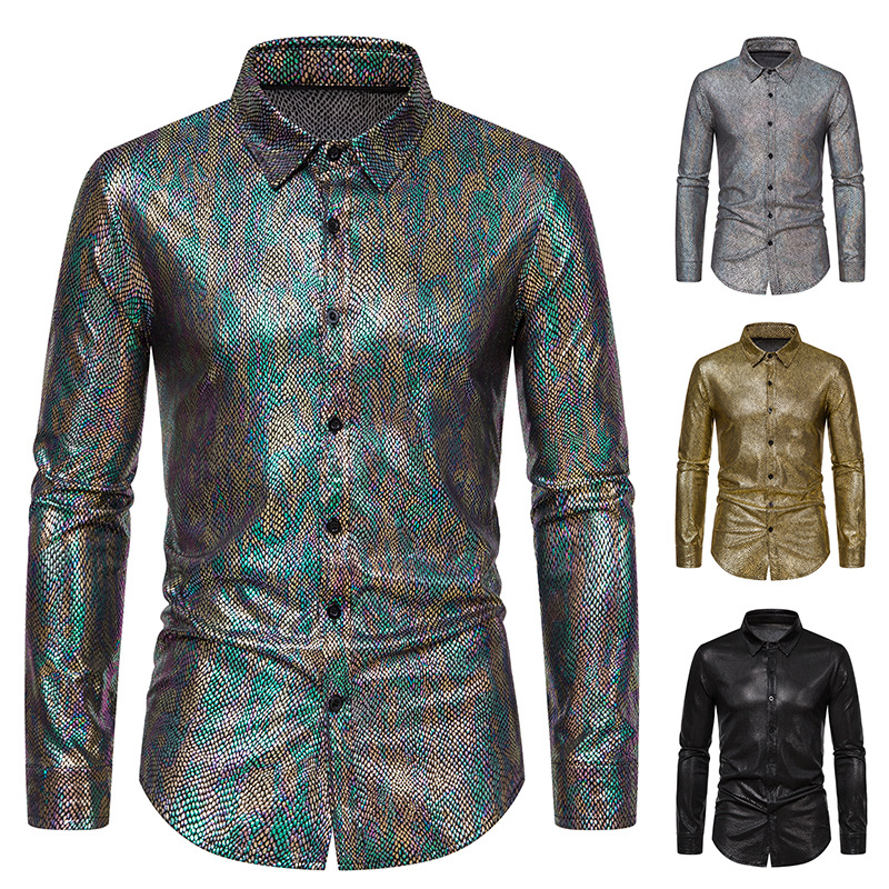 Spring and Autumn New Disco Shiny Special Offer Men's Long sleeved Shirt ZT-A46_autovado.com