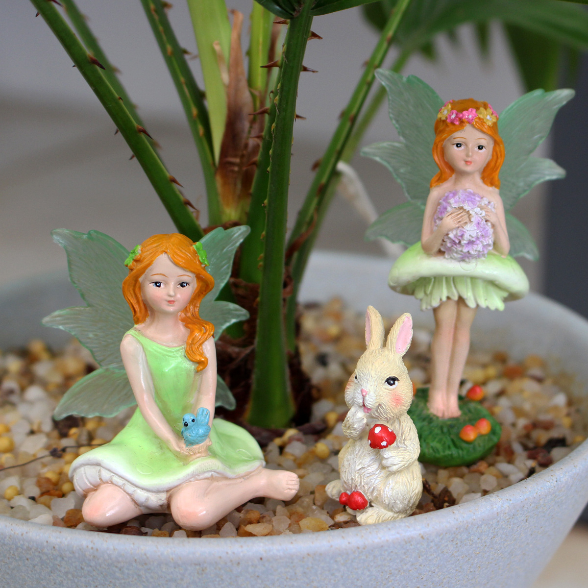  Garden Ornaments Landscape Courtyard Decoration Luminous Mushroom Flower Fairy Balcony Layout Homestay Villa Creative Pendulum