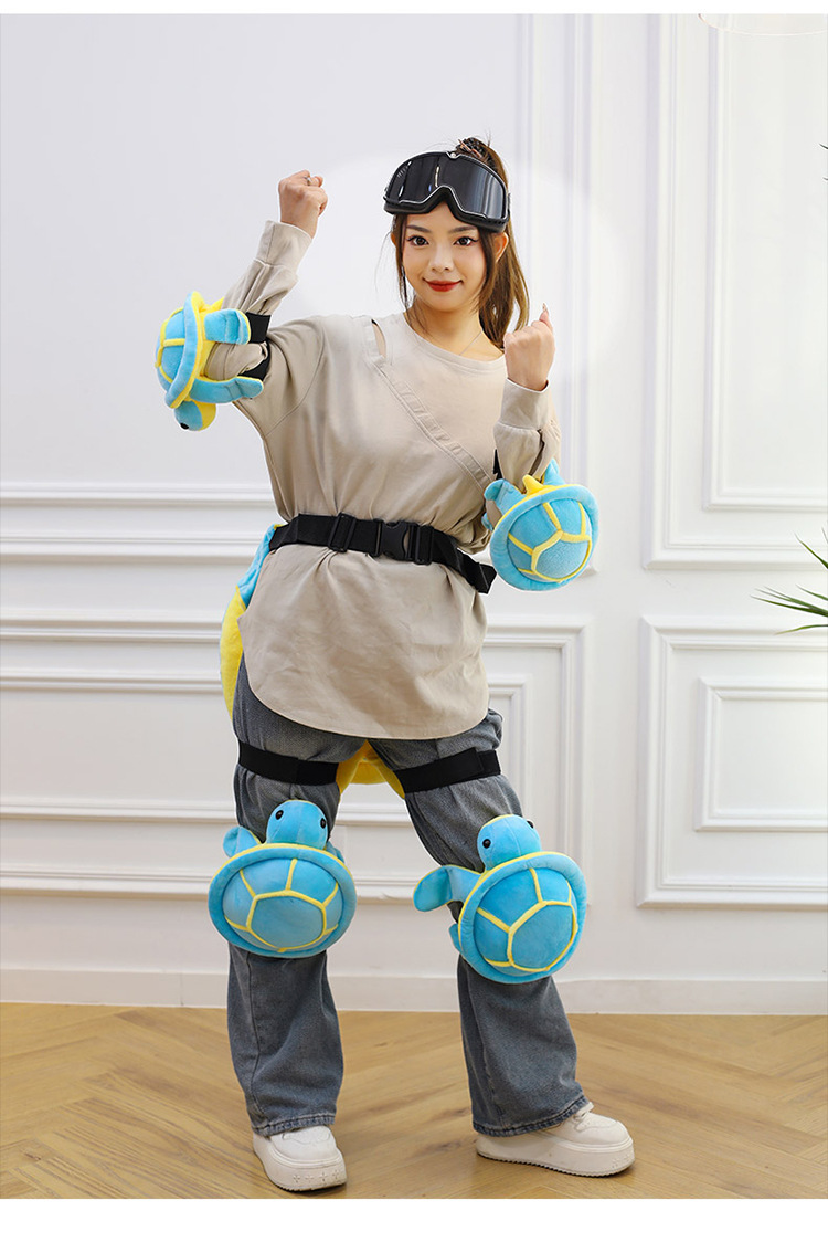 Cartoon Ski Protective Gear, Small Turtle Plush Toy, Cute Turtle Hip and Knee Pads, Anti-Fall Cushion for Adults and Children