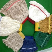 加厚纯棉线彩色蜡拖头拖把头墩布头可拆洗地拖水拖替换布分色医院