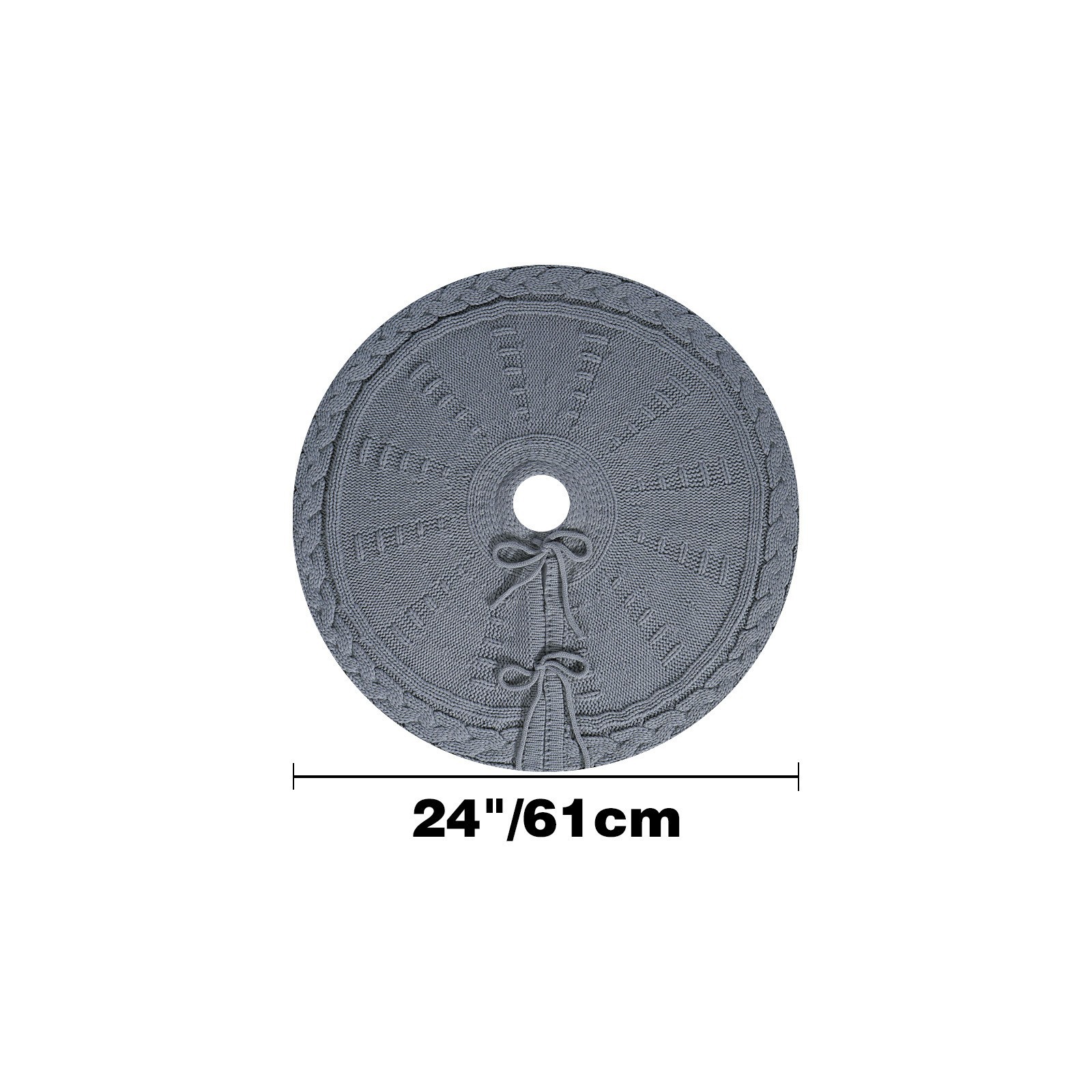 Nuevo producto transfronterizo falda de árbol de punto de Navidad delantal de árbol de Navidad de punto gris adorno de árbol de Navidad ambiente festivo