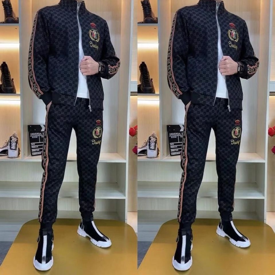 2024 Trendy Men's Spring New Velvet Suit Jacket Pants Spring New suit Heavy Industry Embroidery Two-piece Set