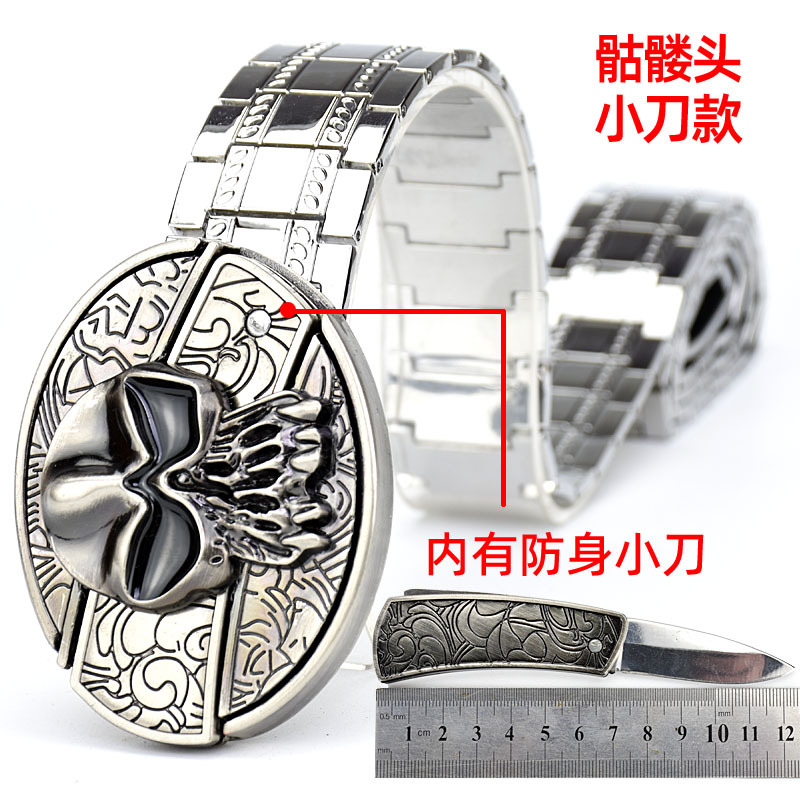 厂家直销商务休闲男士不锈钢腰链创意潮流个性户外精钢防身腰带