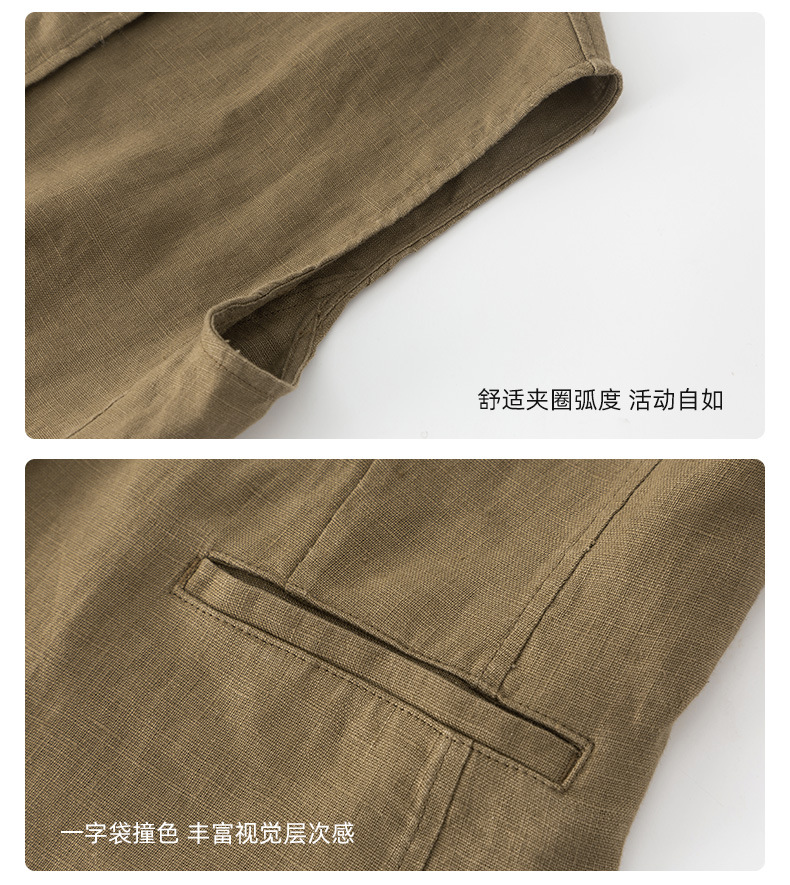 Bộ quần áo vải lanh nữ ống rộng phối áo vest gile thiết kế thời trang đi làm — 84274 (quần) chi tiết 23