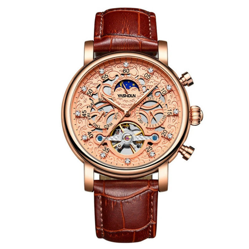 亚时顿 Mechanical high quality mechanical watch, waterproof belt, men's watch, for import, fully automatic