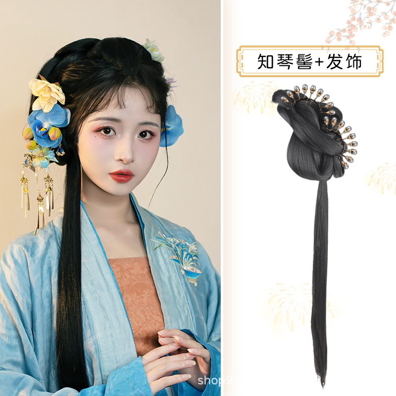 지친빵 + 황금색 9줄 진주 머리핀 한 쌍