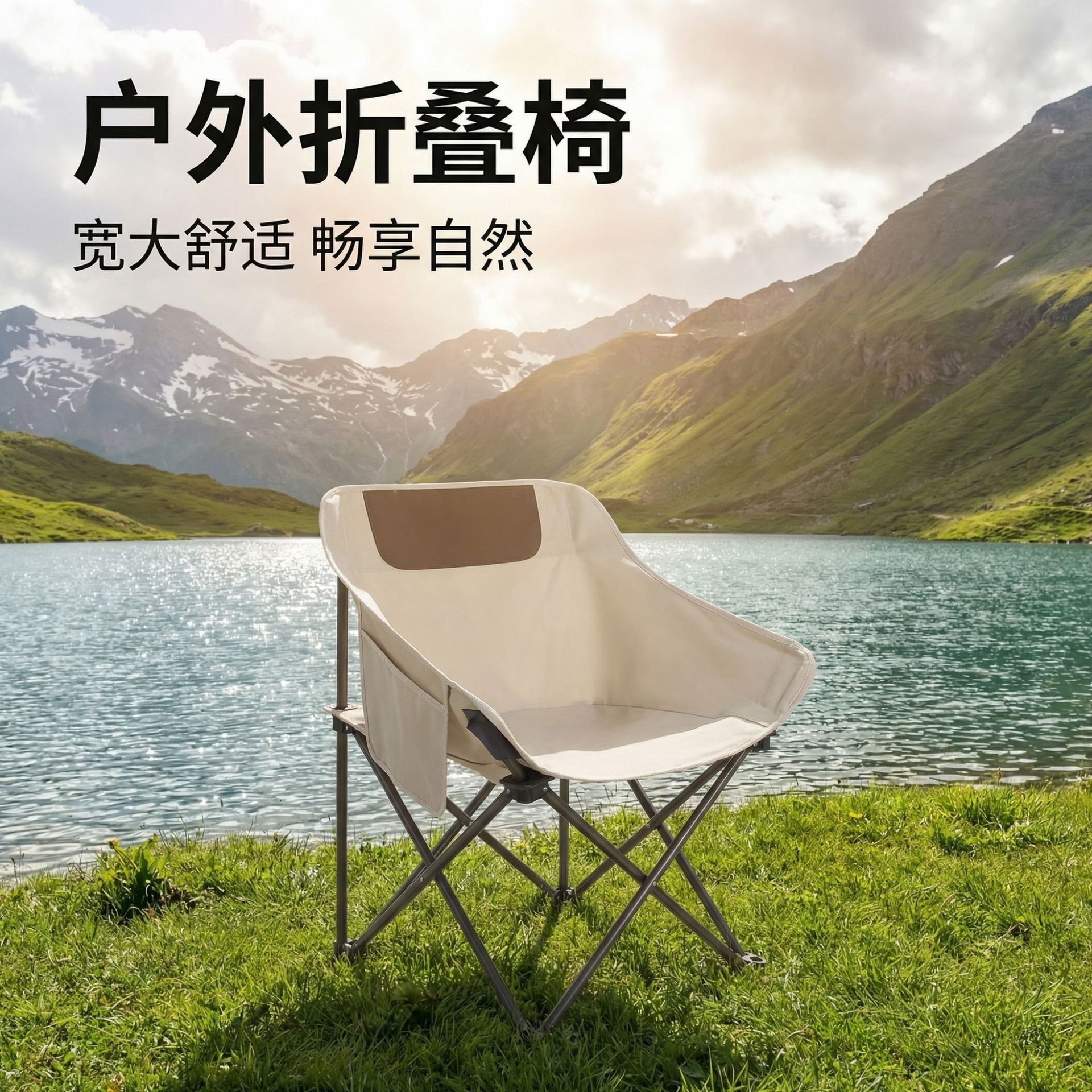 Cross-Border Wholesale Outdoor Chairs, Outdoor Folding Camping Chairs, Folding Moon Chairs, Portable Stall Setup Barbecue Picnic Tables and Chairs
