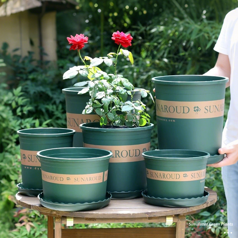 加仑盆环保树脂加厚托盘底托庭院阳台耐用客厅种植大口径塑料花盆