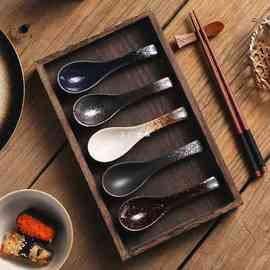 MPM3日式小汤勺和风餐具小汤复古勺子长柄调羹饭勺陶瓷大勺家用汤