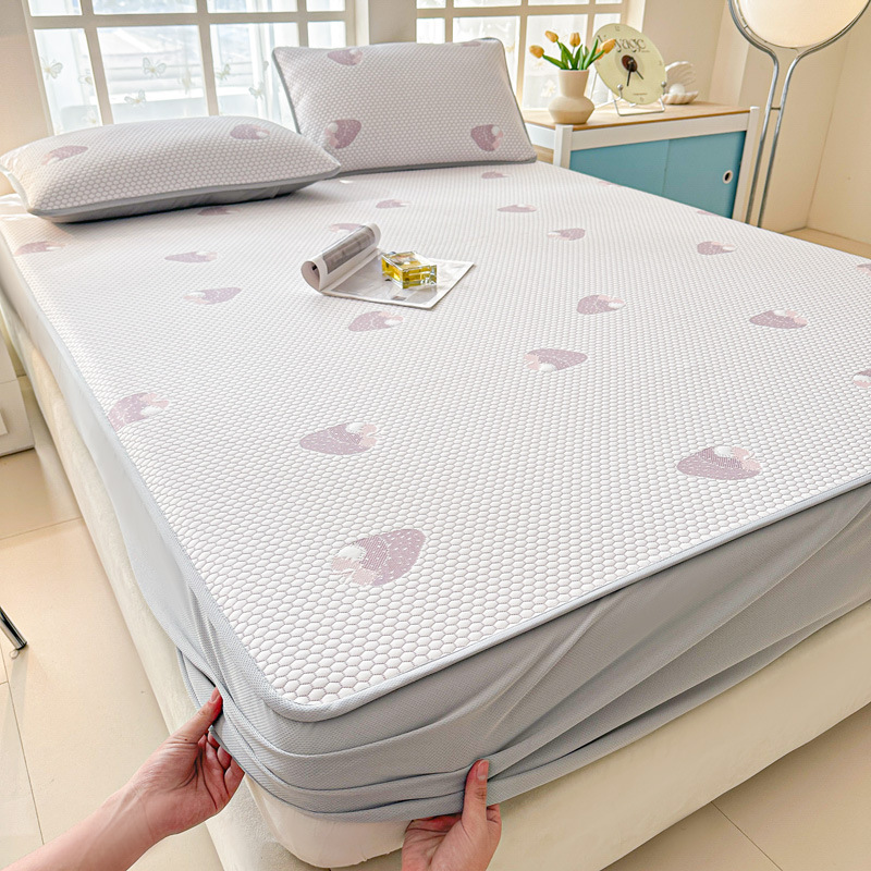 2025 nueva funda de cama Clase A funda de cama de seda de hielo funda protectora de colchón de verano de una sola pieza funda de cama de Doudou todo incluido de verano