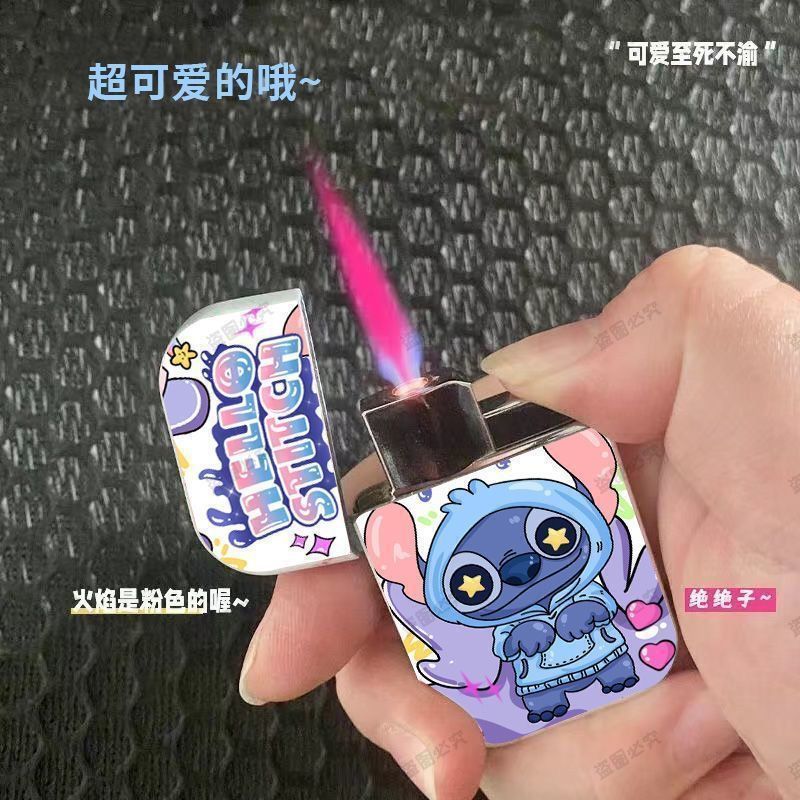 【多平台代发】草莓熊可爱粉色火焰防风充气送男友打火机ins礼物|undefined