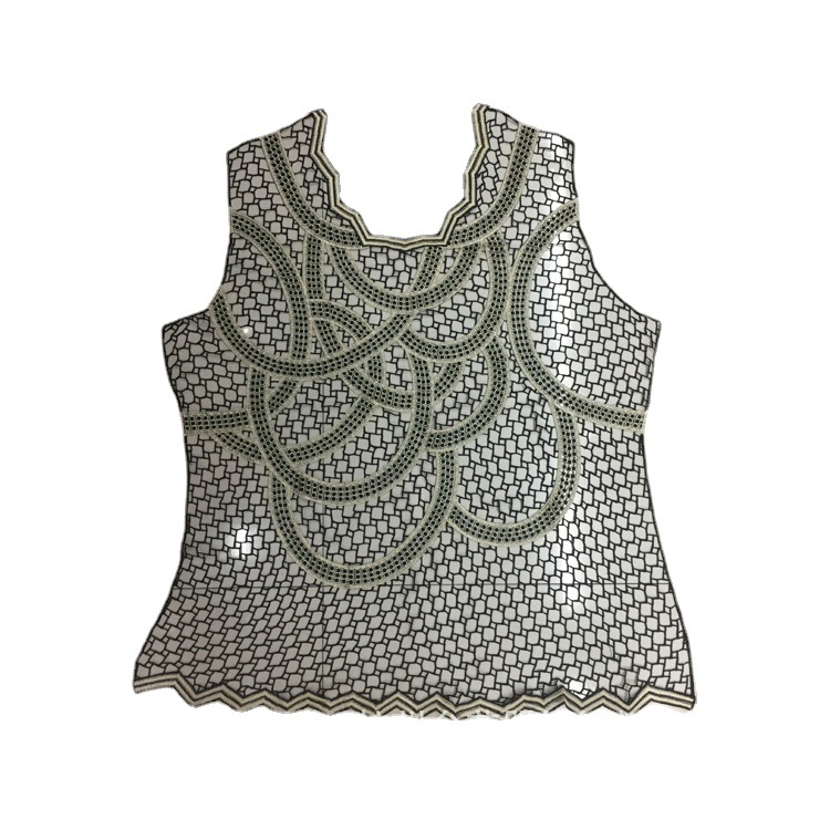 涤纶刺绣领花网纱多色 中老年戏剧服装DIY花边辅料 大前幅 片领