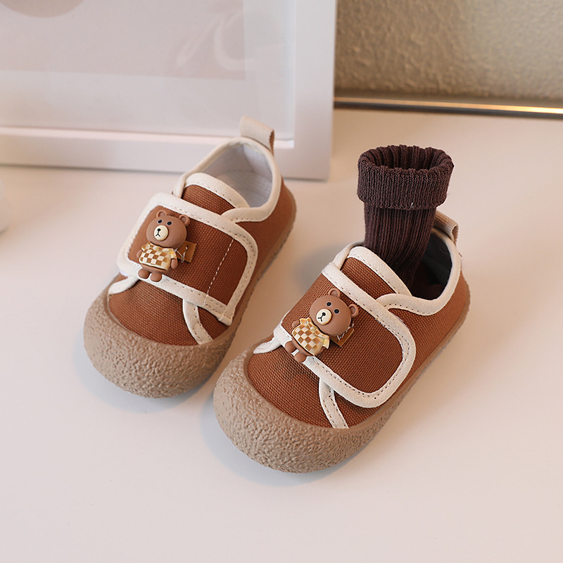 Koreanische Version von Kinder Canvas 2023 Frühling und Herbst Neue Jungen Casual Little Bear Girls Cartoon Weiche Sohlen Baby_voghion.com