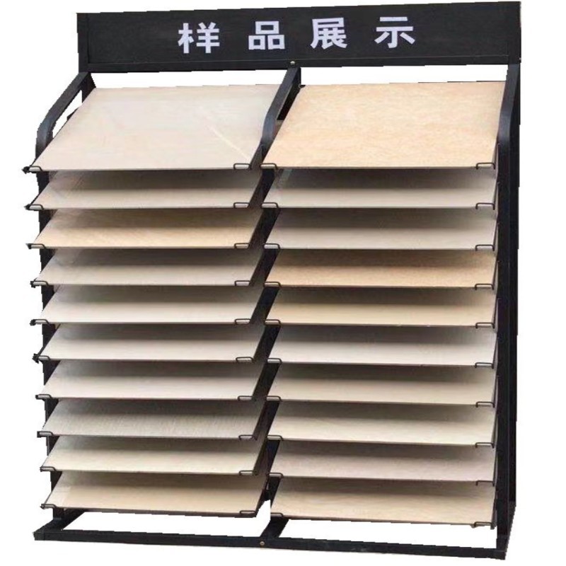 展示各种600规格瓷片木地板艺术涂料大理石金属多层陈列架