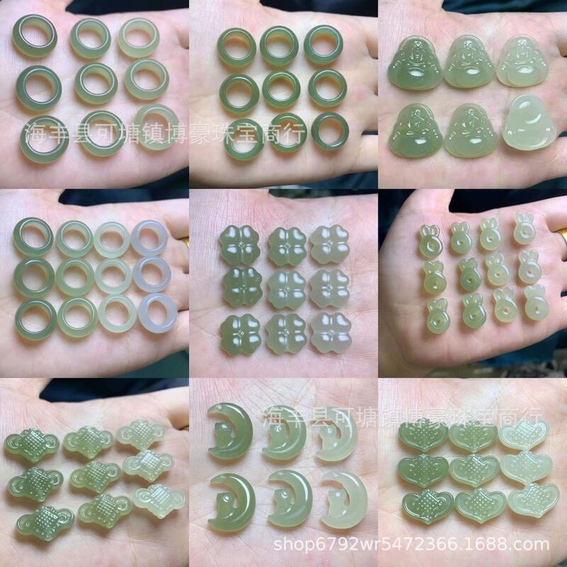 Natural Hetian Jade Qinghai Material Style Carving DIY Accessories Material Fine Water Head Foot Factory Wholesale