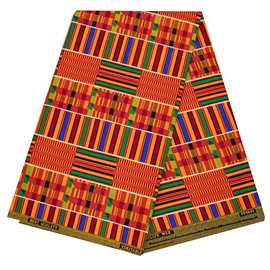 1件代发african fabrics Kente非洲蜡染双面印出口非洲花布荷兰蜡