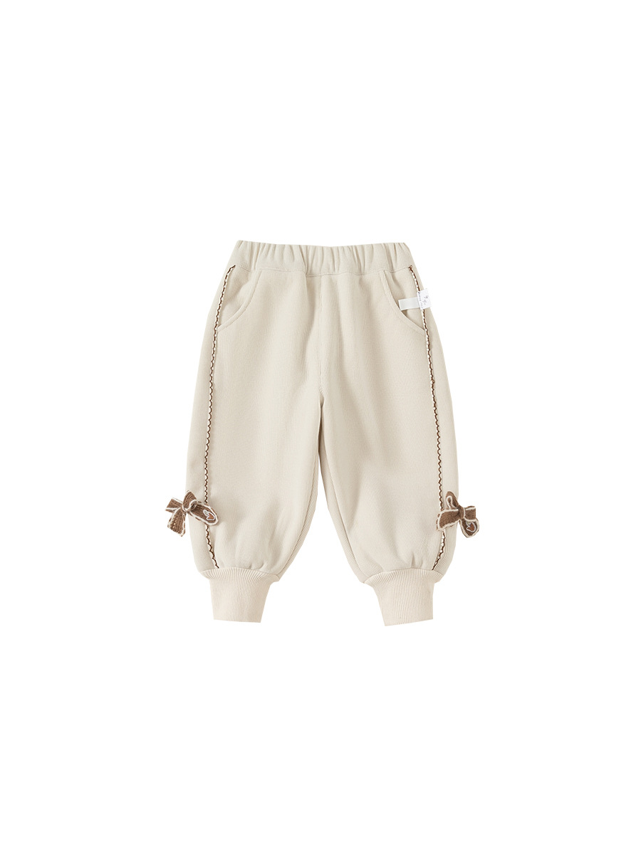 Ropa infantil Youbao, pantalones infantiles con forro polar, ropa de invierno gruesa, nuevos pantalones largos con puños de encaje de mariposa para niñas. image 7