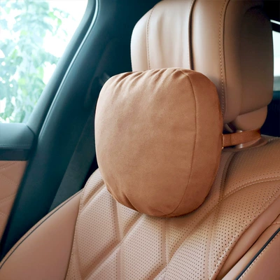Headrest | suede suitable for Mercedes-Benz S-Class - ochre-brown-neck-pillow