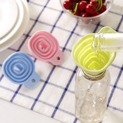 Expandable Folding Mini Funnel Household Oil Pot Oil Funnel Large Diameter Silicone Oil Pouring Small Wine Funnel 