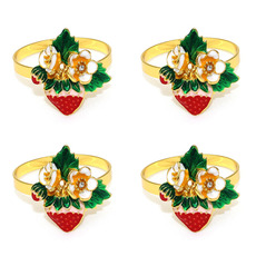 新款餐具酒店草莓餐巾圈餐巾环餐巾扣合金厂家批发