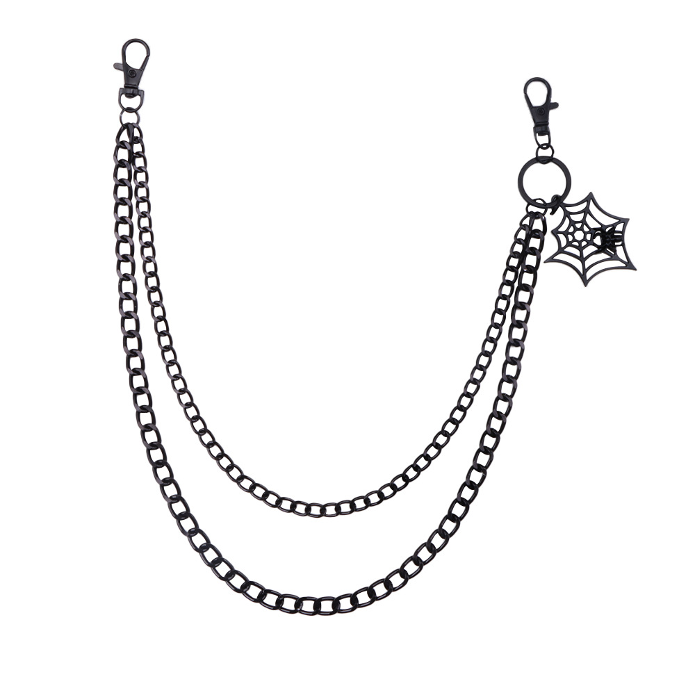 Spider Web Pendant Double Layer Metal Chain For Men Stylish_voghion.com