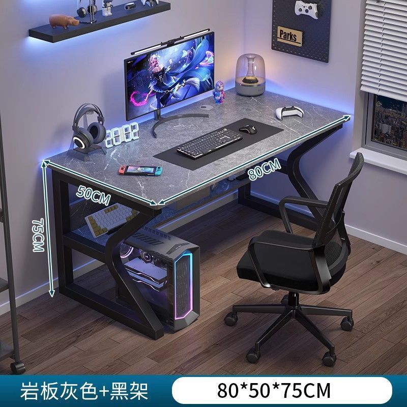 コンピュータデスク、デスクトップeスポーツテーブルと椅子、ホームデスクと本棚の組み合わせ、寝室の学生学習テーブル、シンプルなオフィスデスク|undefined