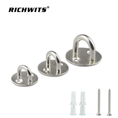 Stainless steel 304 316 boat RV fixing clips amusement park facility fixing eye plates hammock chair fixing clips