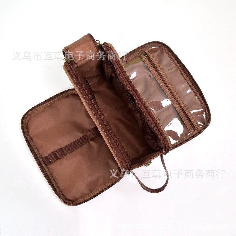 Polyurethane travel bag, handheld organizer bag, capacious cosmetic bag, for import