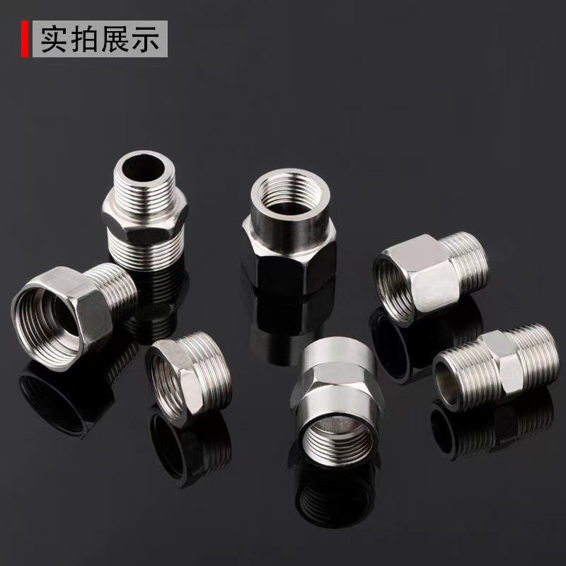 Conector de acero inoxidable filamento interno directo filamento interno y externo a filamento codo de tee 6 minutos girar 4 minutos de diámetro reducido accesorios de plomería de agua