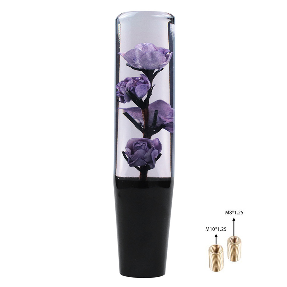 Car modification universal acrylic personality crystal rose gear head shift manual gear shift lever head
