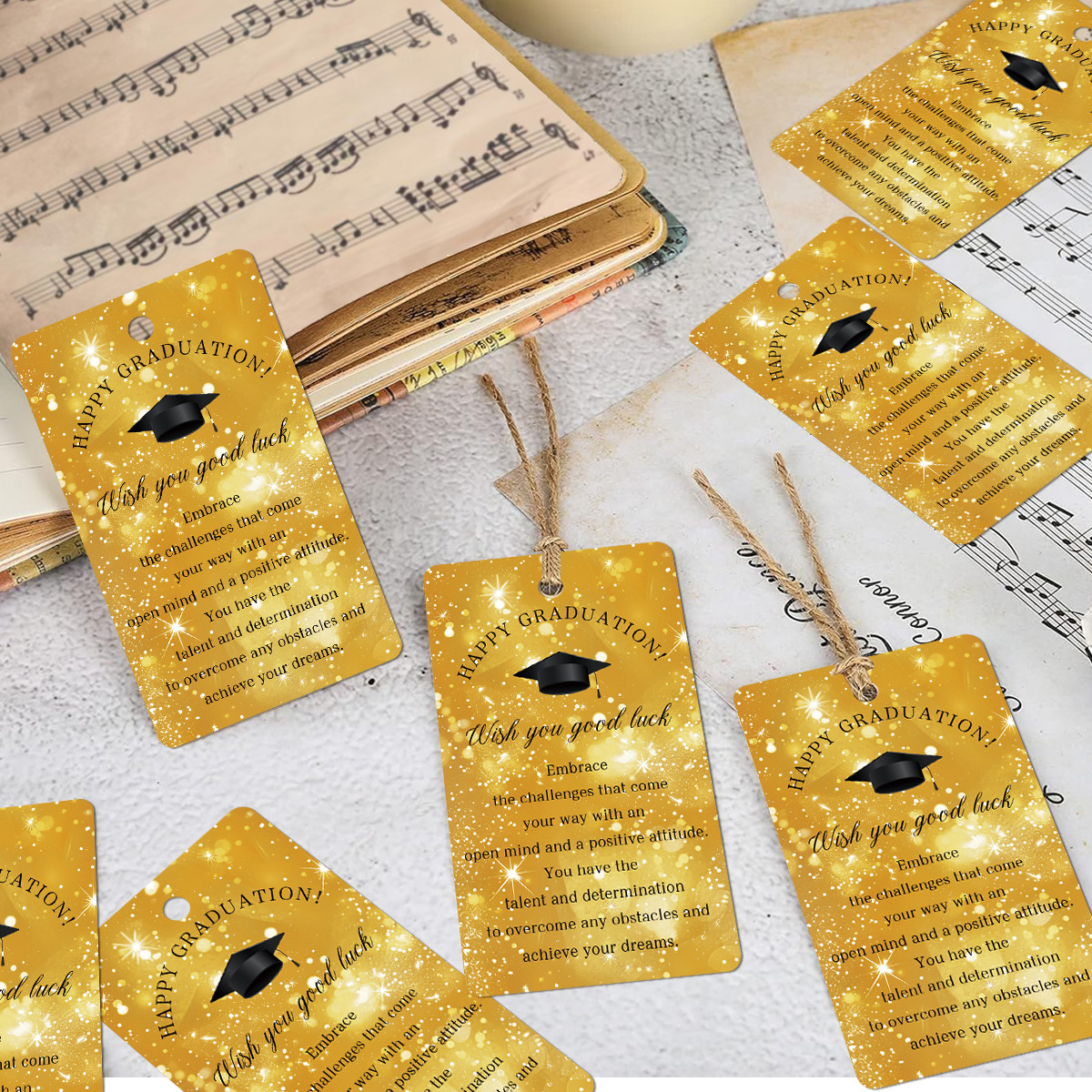 50跨境毕业装饰礼物道具复古吊牌礼品袋标签挂件毕业庆典派对用品